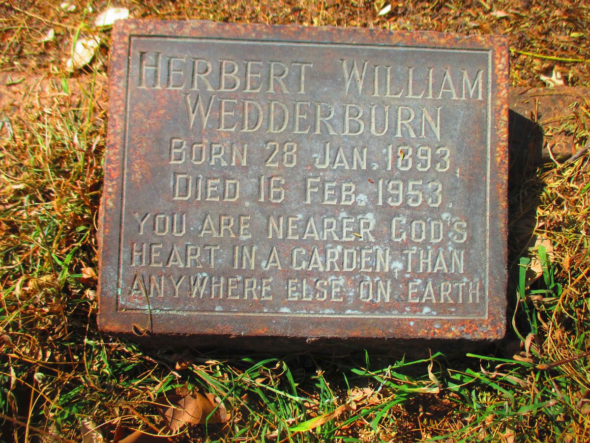 WEDDERBURN Herbert William 1893-1953