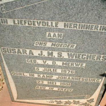 WIECHERS Susara J.M.S., nee VAN DER MERWE 1876-1901