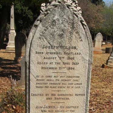 WILSON Joseph 1868-1894 :: WILSON James -1897