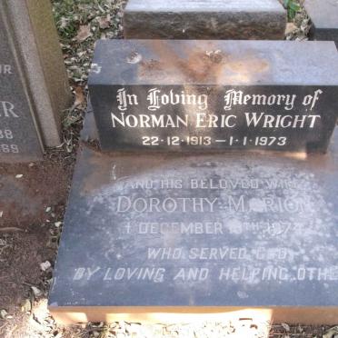 WRIGHT Norman Eric 1913-1973 &amp; Dorothy Marion  -1974