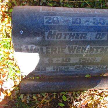 WEIGHTMAN Blanche -1933 :: WEIGHTMAN Valerie -1913 :: WEIGHTMAN ?