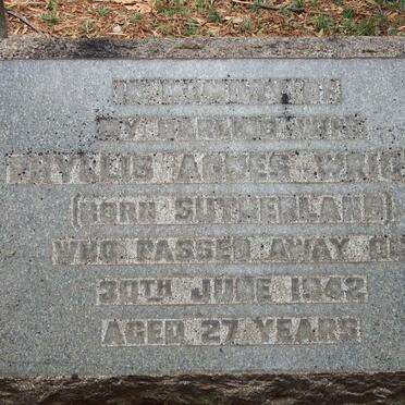 WRIGHT Phyllis Agnes nee SUTHERLAND -1942