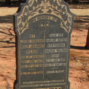 WILSON Meder Johannes 1883-1940 &amp; Gertruida Maria 1886-1964