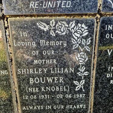 BOUWER Shirley Lilian nee KNOBEL 1931-1987
