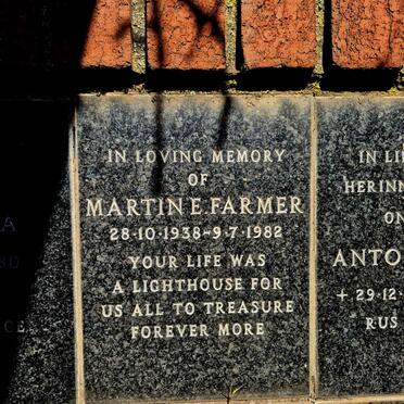 FARMER Martin E. 1938-1982