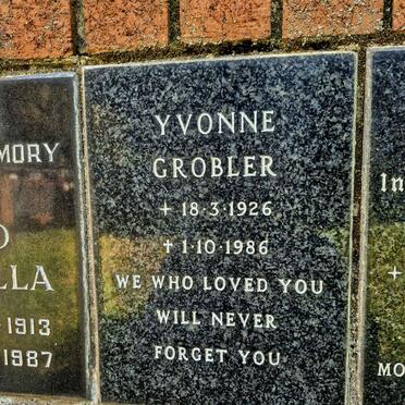 GROBLER Yvonne 1926-1986