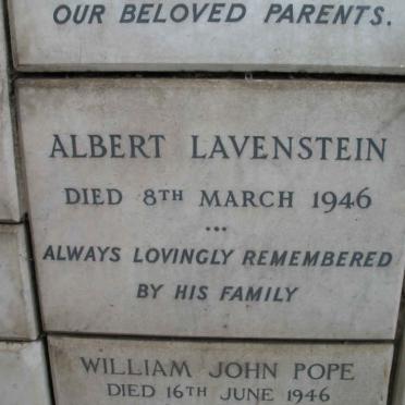 LAVENSTEIN Albert -1946 :: POPE William John -1946