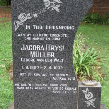 MULLER Jacoba nee VAN DER WALT 1907-1972