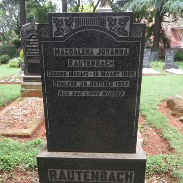 RAUTENBACH Magdalena Johanna nee MARAIS 1885-1957