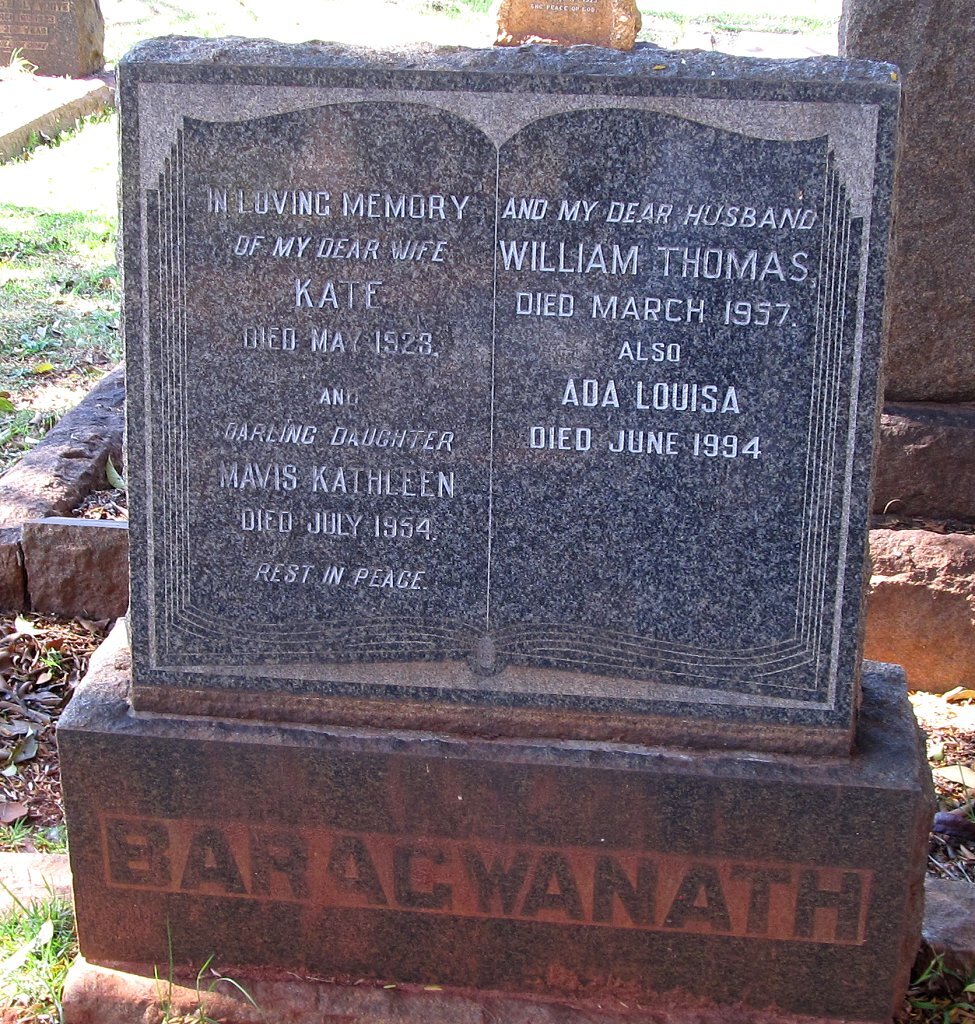 BARAGWANATH William Thomas -1957 &amp; Kate -1923