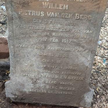 BERG Willem Petrus, van den 1891-1917