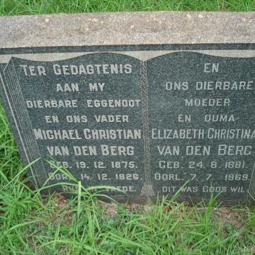 BERG Michael Christian, van den 1875-1926 &amp; Elizabeth Christina 1881-1969