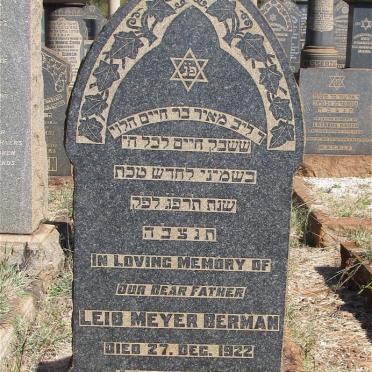 BERMAN Leib Meyer -1922