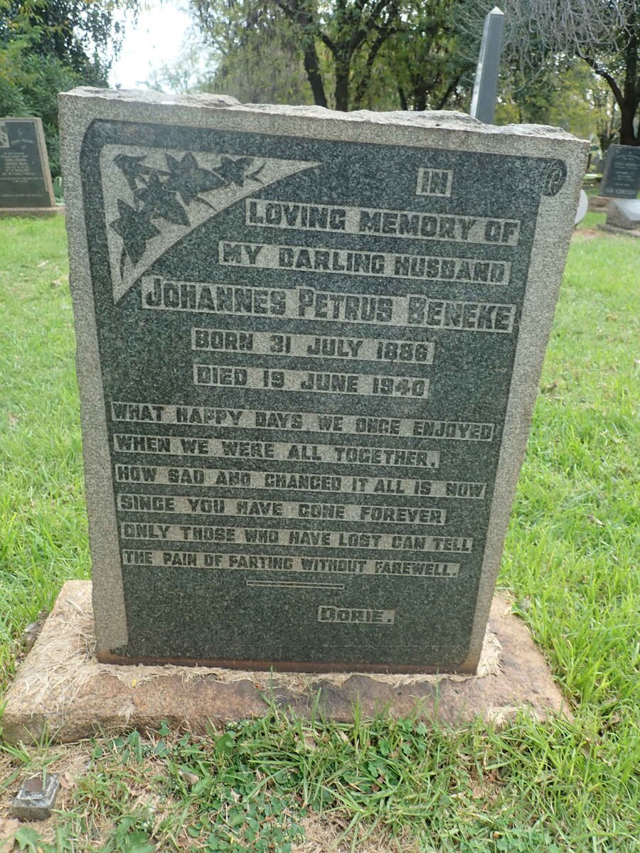 BENEKE Johannes Petrus 1886-1940