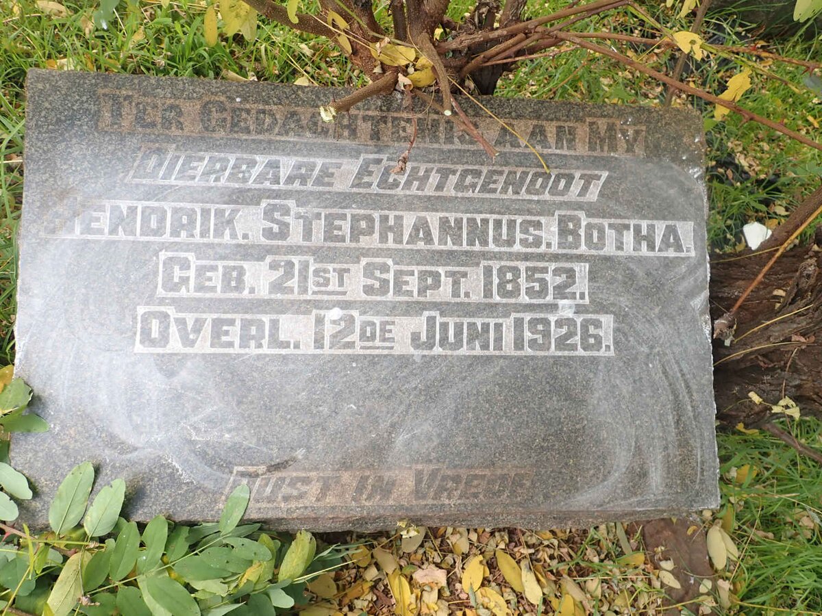 BOTHA Hendrik Stephannus 1852-1926