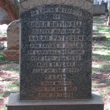 BOTHWELL Hugh -1935 &amp; Sarah Paterson McGHIE-1952