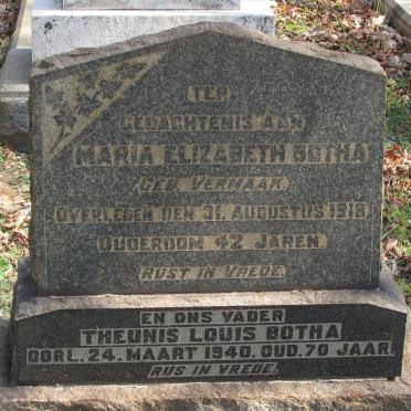BOTHA Theunis Louis -1940 &amp; Maria Elizabeth VERMAAK -1918