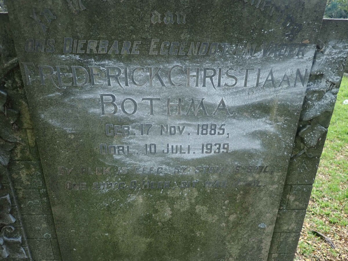 BOTHMA Frederick Christiaan 1885-1939