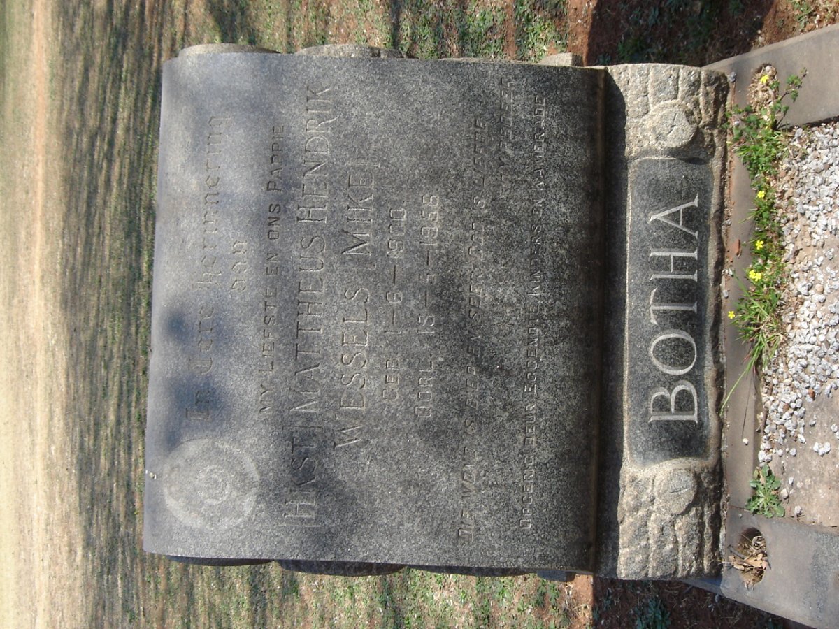 BOTHA Mattheus Hendrik Wessels 1900-1956