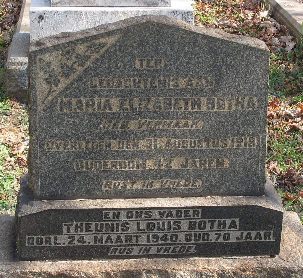 BOTHA Theunis Louis -1940 &amp; Maria Elizabeth VERMAAK -1918