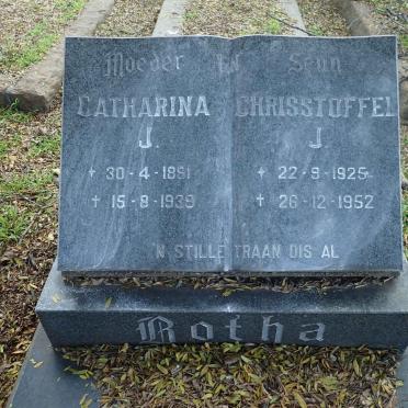 BOTHA Catharina J. 1891-1939 :: BOTHA Chrisstoffel J. 1925-1952