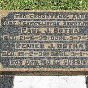 BOTHA Renier J. 1938-1942 :: BOTHA Paul J. 1939-1939