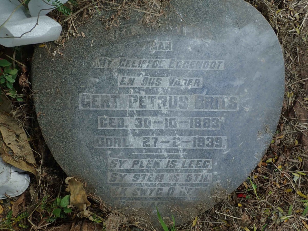 BRITS Gert Petrus 1883-1939