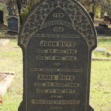 BUYS John 1881-1916 :: BUYS Anna 1906-1917