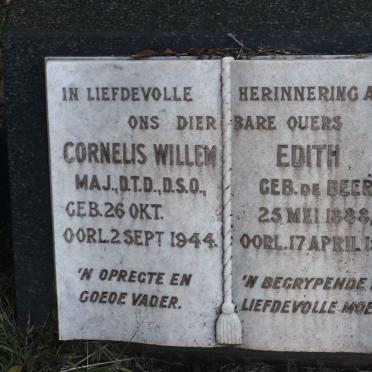 CLOETE Cornelis Willem -1944 &amp; Edith DE BEER 1888-1955