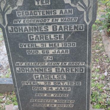 CARELSE Johannes Barend -1930 :: CARELSE Johannes Barend -1936