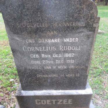 COETZEE Cornelius Rudolf 1882-1910