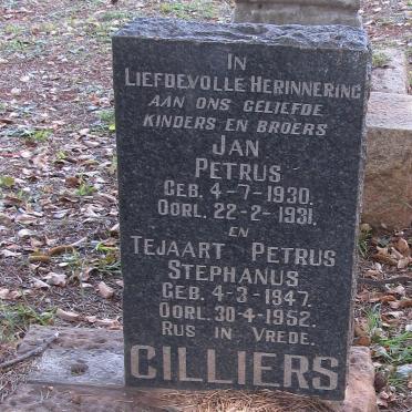 CILLIERS Jan Petrus 1930-1931 :: CILLIERS Tejaart Petrus Stephanus 1947-1952