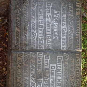 COETZEE Poulina nee VORSTER 1846-1923 :: KRUGER Drienie nee COETZEE  1891-1926