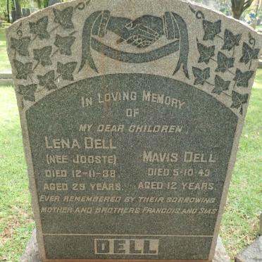 DELL Lena nee JOOSTE -1938 : DELL Mavis -1943