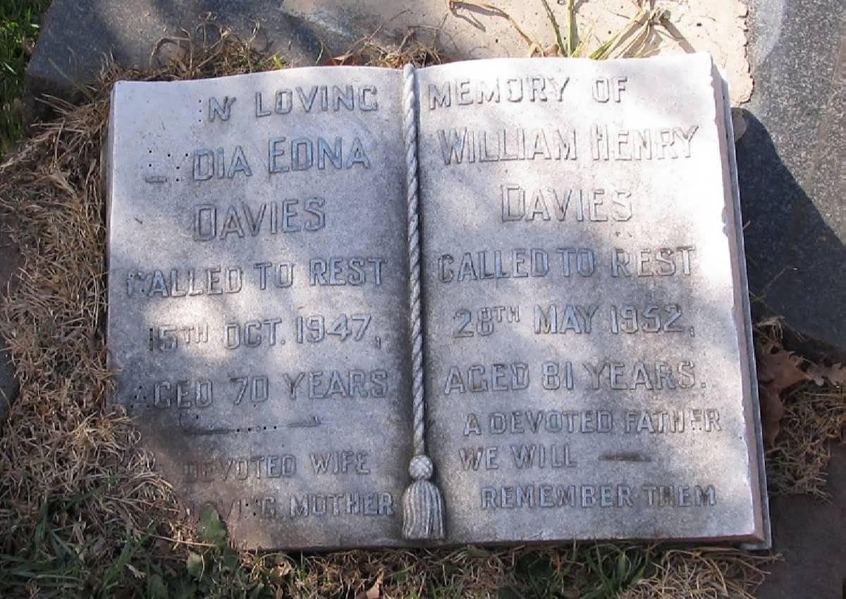 DAVIES William Henry -1952 &amp; Lydia Edna -1947