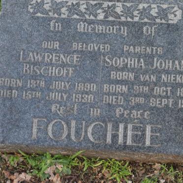 FOUCHEE Lawrence Bischoff 1890-1930 &amp; Sophia Johanna van NIEKERK 1898-1972