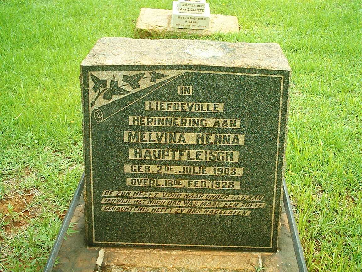 HAUPTFLEISCH Melvina Henna 1903-1928