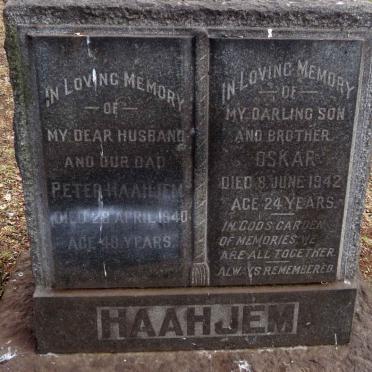 HAAHJEM Peter -1940 :: HAAHJEM Oskar -1942