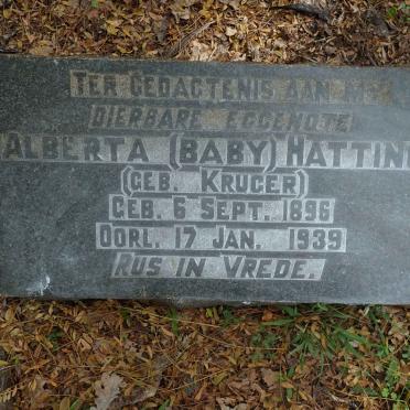 HATTINGH Alberta nee KRUGER 1896-1939