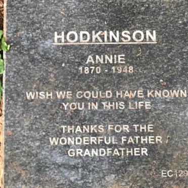 HODKINSON Annie 1870-1948