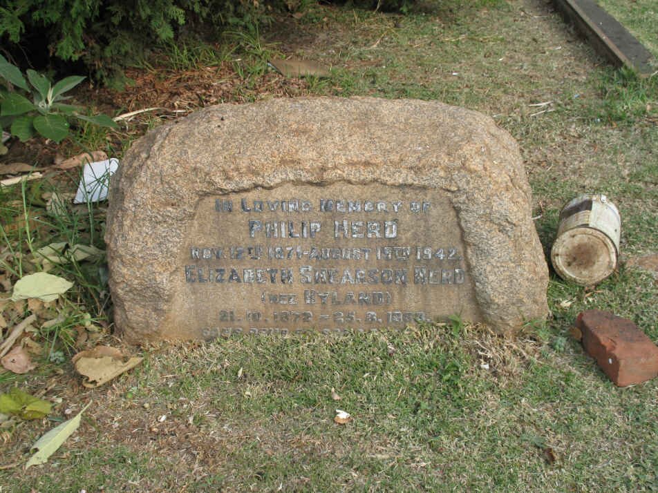 HERD Philip 1871-1942 &amp; Elizabeth Shearson HYLAND 1872-1963