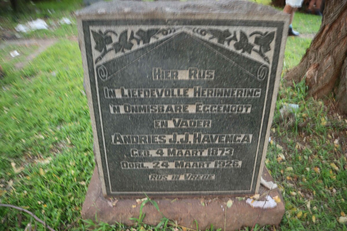 HAVENGA Andries J.J. 1873-1926