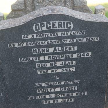 HARTZ Hans Albert -1944 &amp; Violet Grace 1969 :: BASSON Irene Maria nee HARTZ 1905-1957