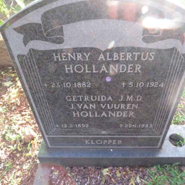 HOLLANDER Henry Albertus 1882-1924 &amp; Gertruida Johanna Magdalena Dorothea J.VAN VUUREN 1892-1983