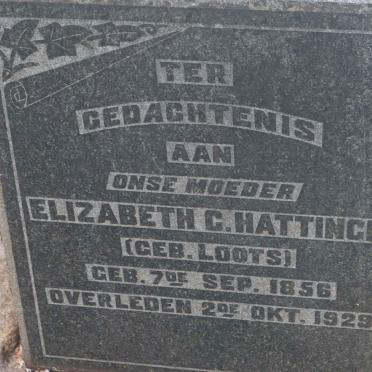 HATTINGH Elizabeth C. nee LOOTS 1856-1929