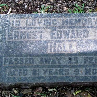 HALL Ernest Edward -1961