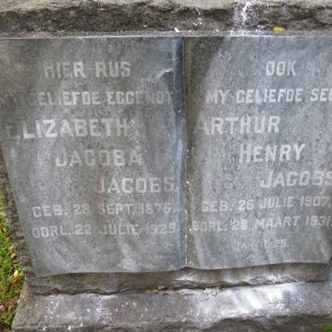 JACOBS Elizabeth Jacoba 1876-1929 :: JACOBS Arthur Henry 1907-1931