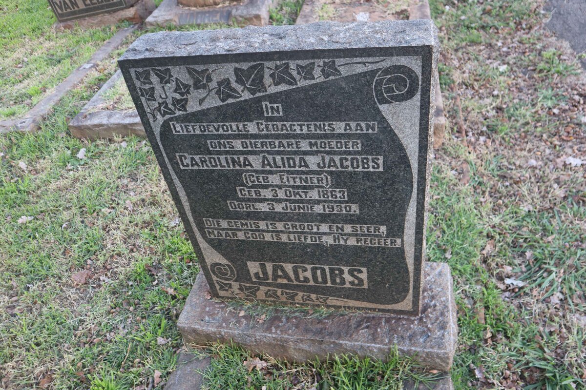 JACOBS Carolina Alida nee EITNER 1863-1930