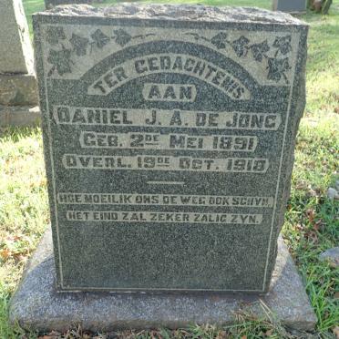 JONG Daniel J.A., de 1891-1918