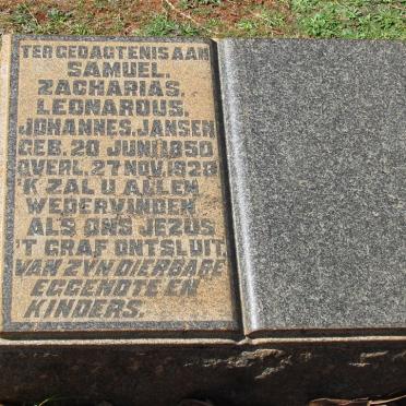 JANSEN Samuel Zacharias Leonardus Johannes 1850-1828